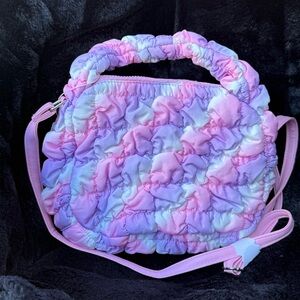 Pink and Purple Ruffled Women's Bag